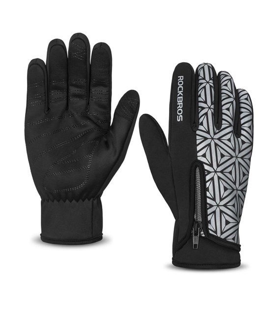 RB16140778002/BLACK/WHITE Rockbros P Gloves S077-8 - Rękawiczki Rowerowe